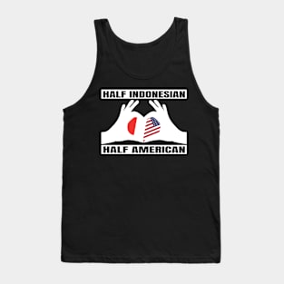 Half American Half Indonesian Heritage Indonesia Roots & USA DNA Family Flag Design Tank Top